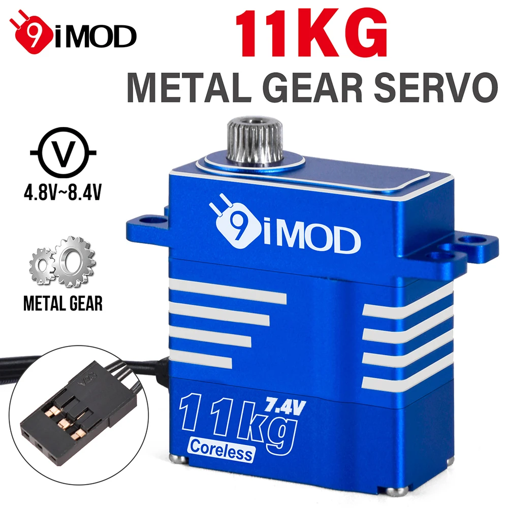 

9IMOD RC Digatal Servo 11KG Coreless Metal Gear Servo 4.8-8.4V for 1/8 1/10 1/12 1/18 RC Car RC Helicopter DIY Accessories