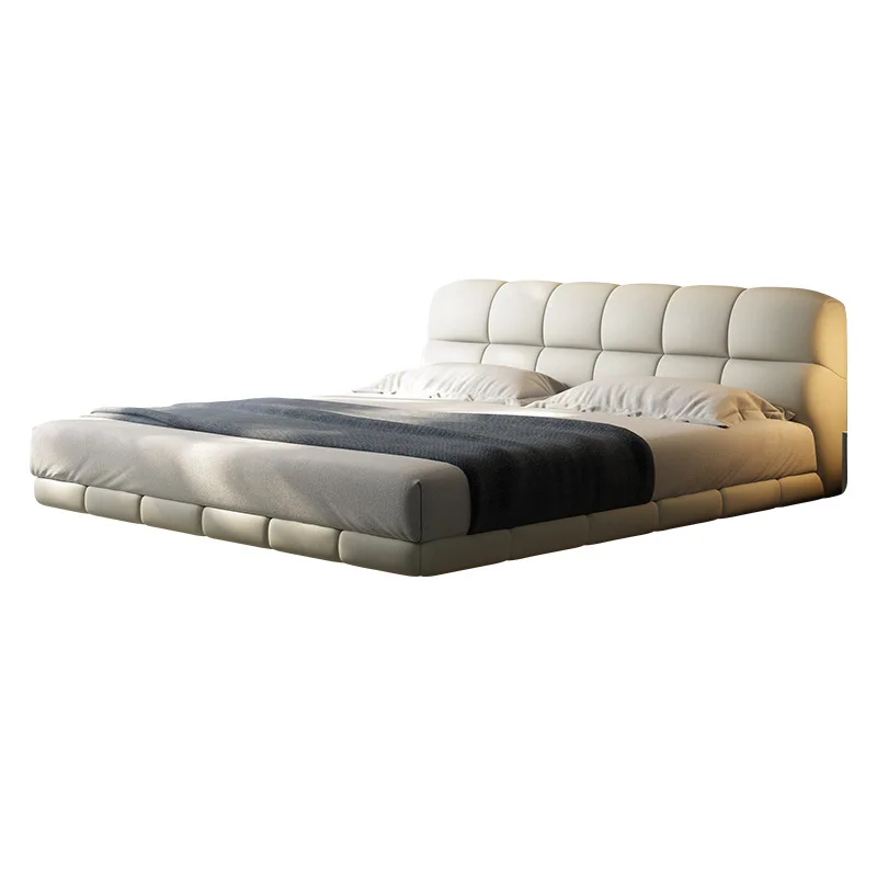 

Puffs fully covered leather, bed master bedroom leather soft bag double bed