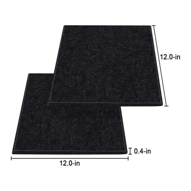 사각형 어쿠스틱 패널, 고밀도 어쿠스틱 패널, 방음 절연 경사 가장자리, 블랙, 12x12x0.4 인치, 12 팩