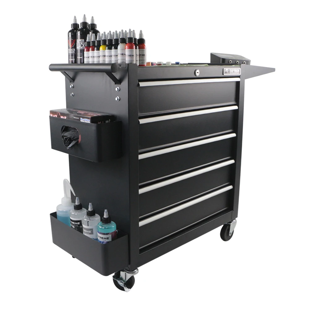 OEM Available Professional Premium Tattoo Work Station Tattoo Rolling Trolley Cart Tattoo Working Cabinet Cart