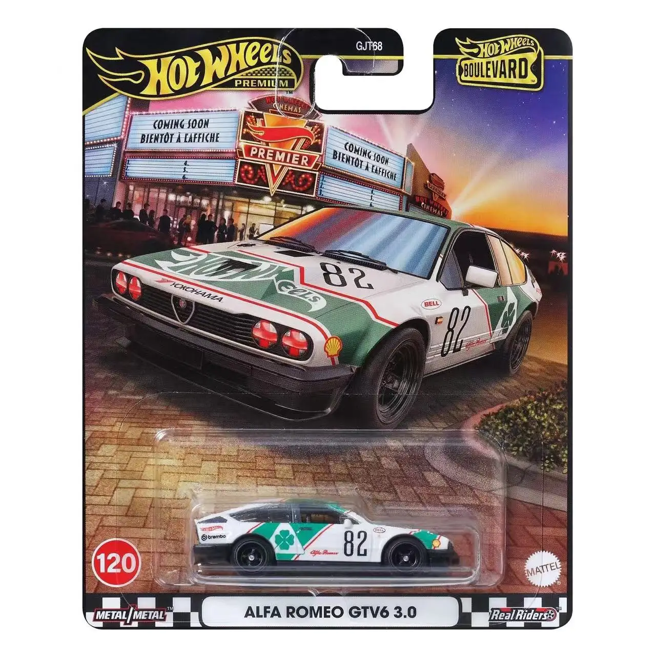 Hot Wheels Auto PREMIUM BOULEVARD Alfa Romeo GTV6 3.0 1/64 Metallo Pressofuso Modello Collezione Veicoli Giocattolo GJT68-120-JBL16