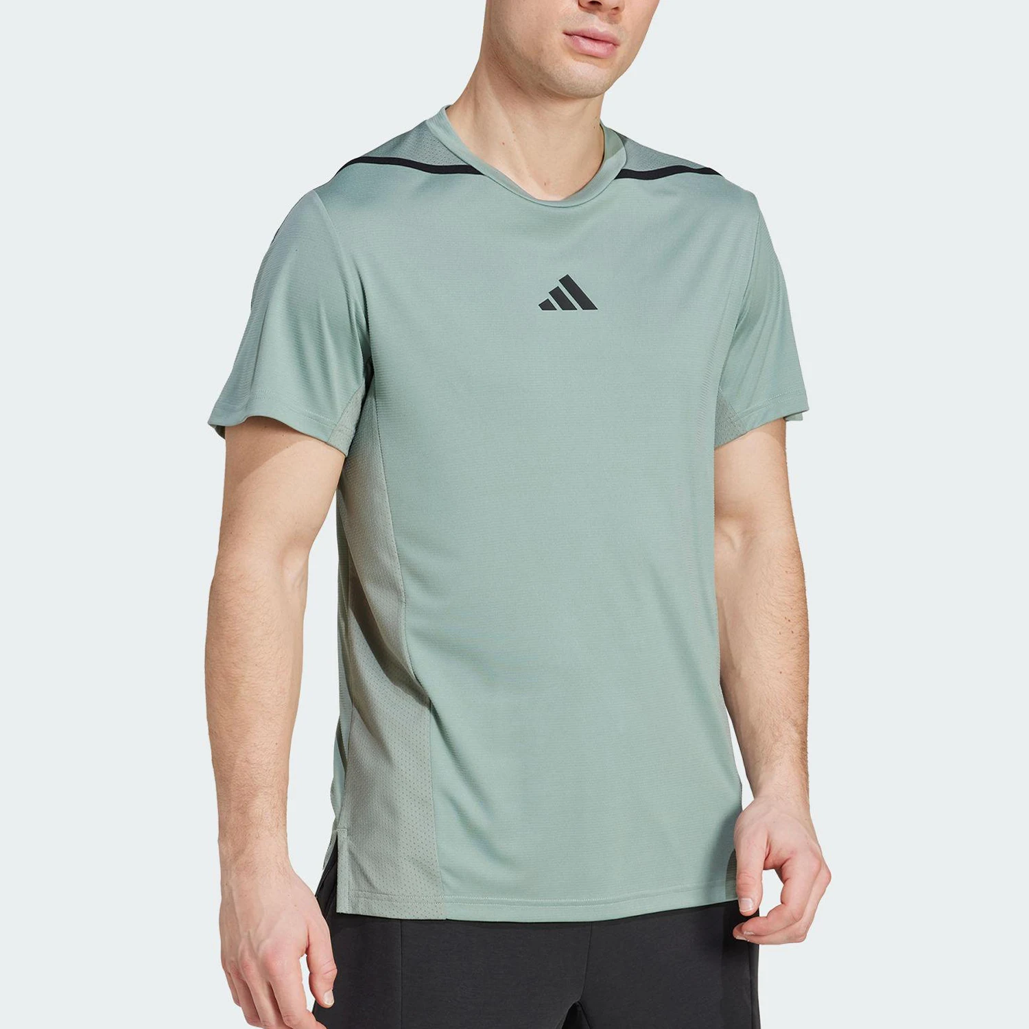 

Мужская дышащая износостойкая спортивная футболка Adidas Authentic 2025 с круглым вырезом и коротким рукавом JI8230