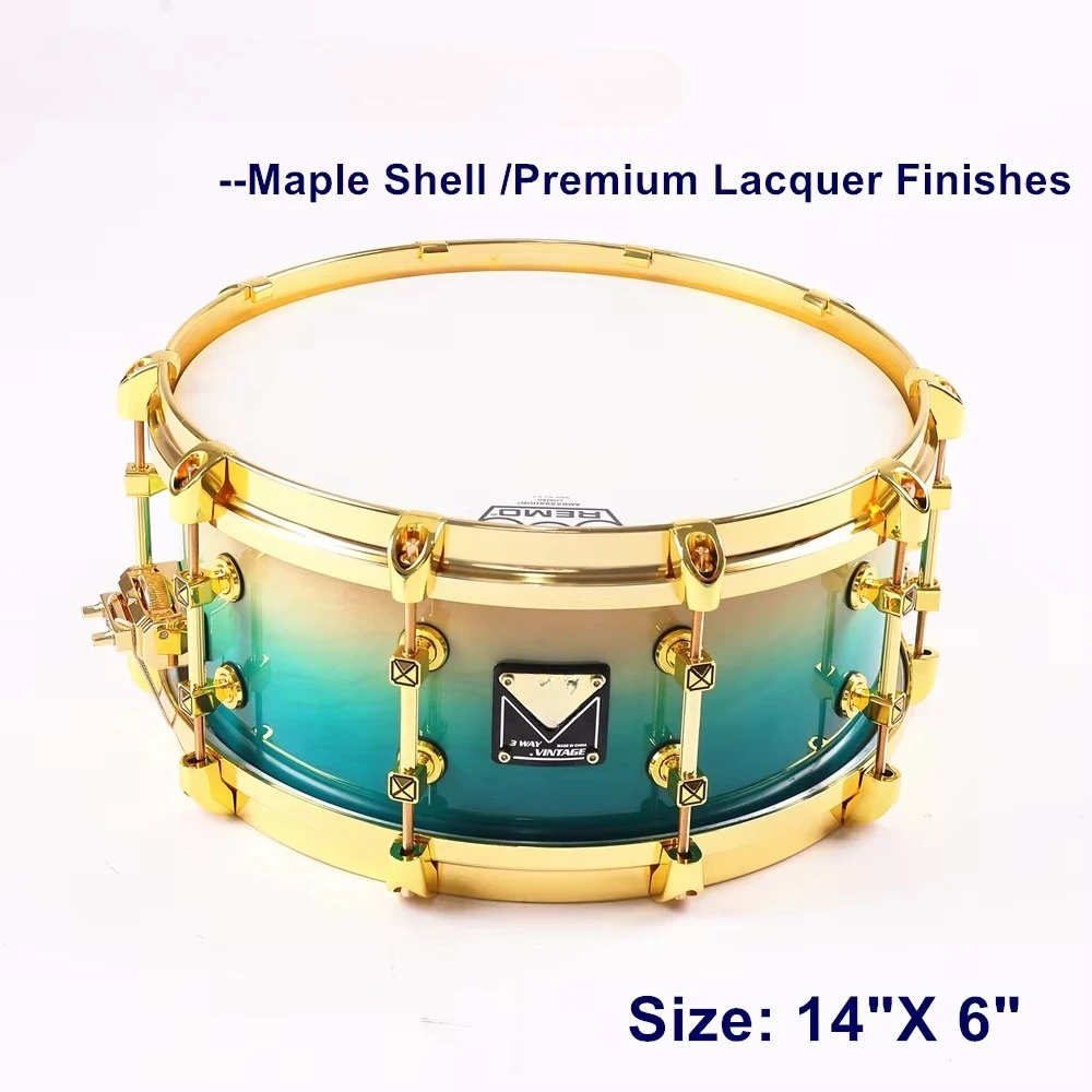 MAPLE SHELL SNARE DRUM 14x6 ,Premium Lacquer Finishes, Patent Design
