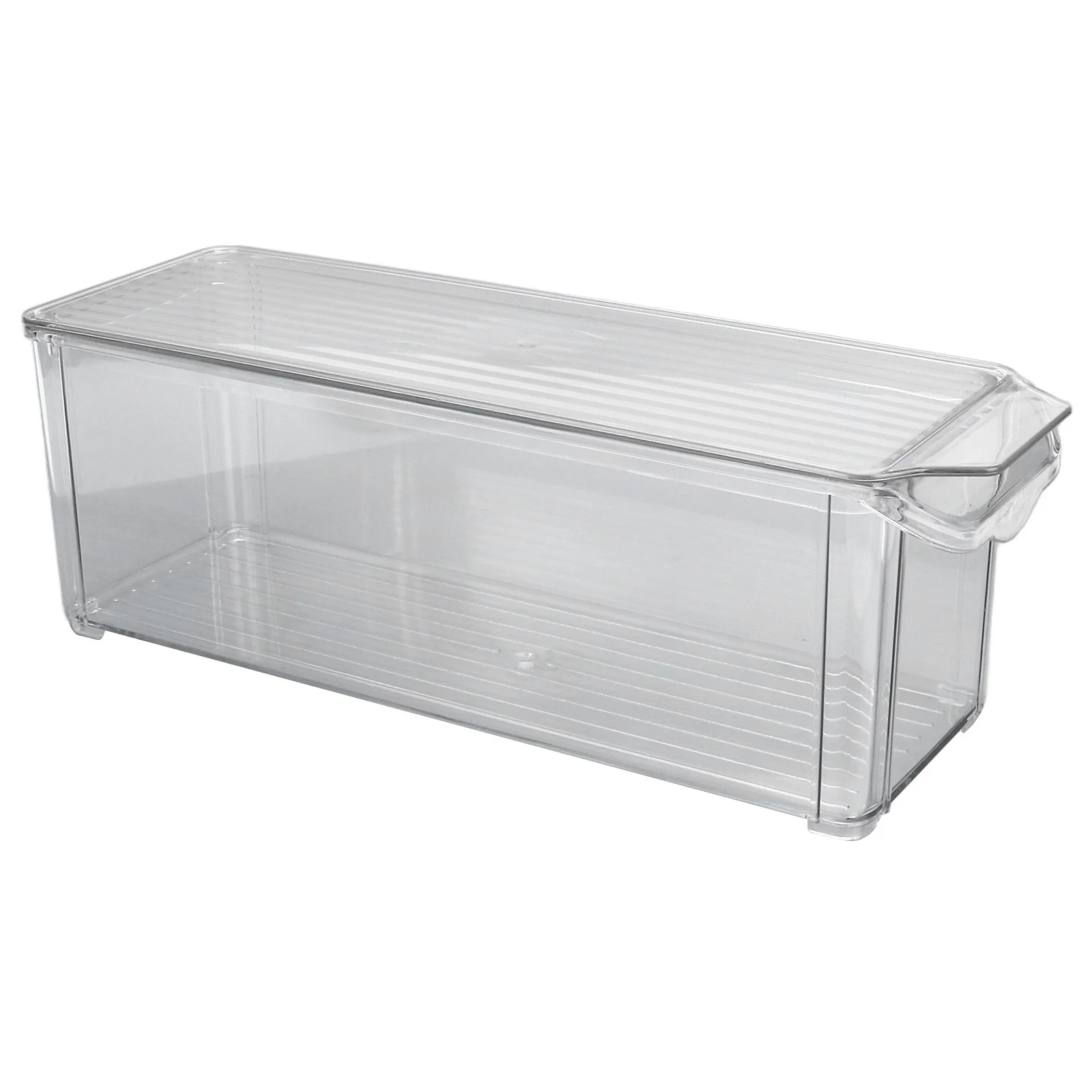 

Clear Organizing Bin Large Capacity Transparent Food Grade Plastic Multifunction Portable Durable Pantry Storage BinNarrow and