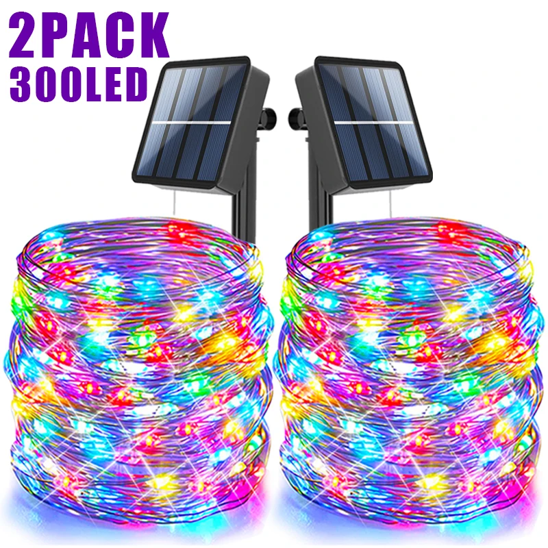 Solarne łańcuchy świetlne LED Zewnętrzne wodoodporne girlandy dekoracyjne do ogrodu Świąteczne wróżki Girlanda Łańcuchy świetlne