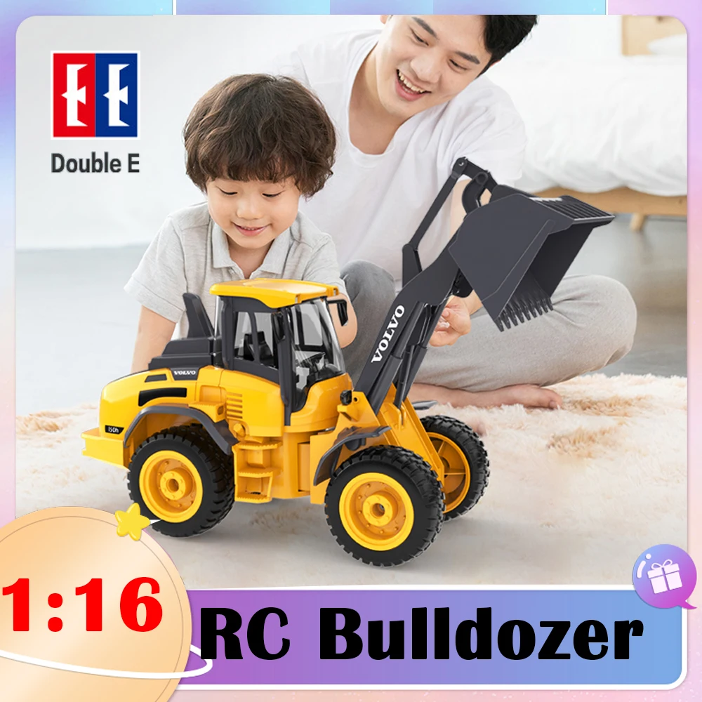 Double E E569 RC Loader Bulldozer Cars and Trucks 1/16 2.4G Remote Control Engineering Bucket Truck Dump Toys for Boys Chrismas