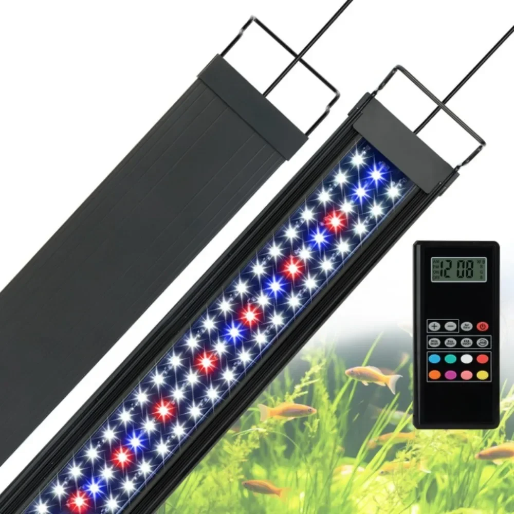 

LED Programmable Aquarium Light,Remote Control LED Aquatic Fish Tank Light Waterproof Aquarium Algae Plant Light,WRBG DIY Color