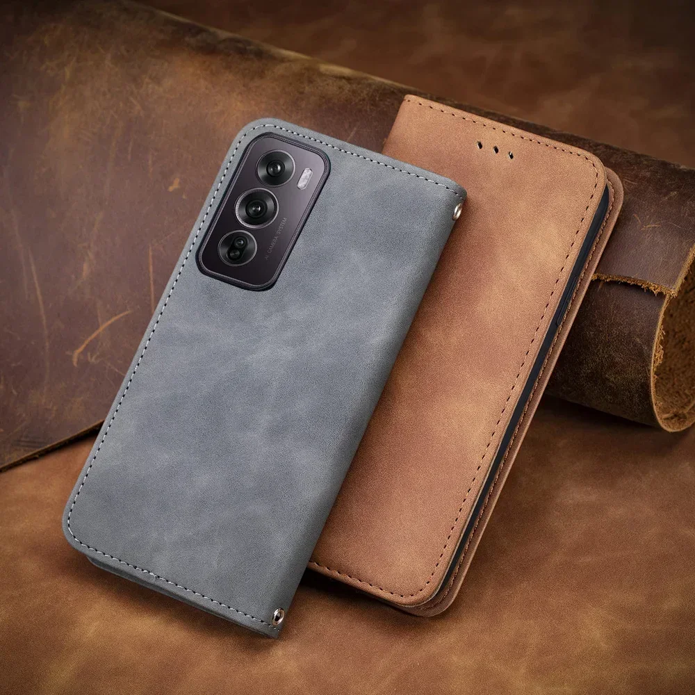 For OPPO Reno12 FS Reno 12 11A 11 F 10 9 Pro Luxury Case Leather Wallet Funda Reno10 11F 12F 12FS 9 A 8T 8 Lite 8Z 9A Flip Capa