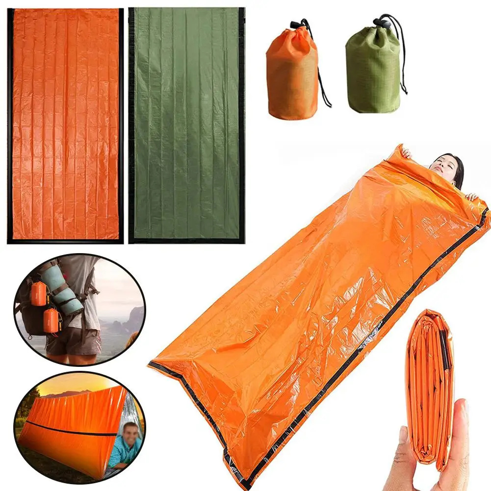 

1Set Emergency outdoor sleeping bag Outdoor life blanket Warm blanket Insulation windproof single person emergency sleeping bag