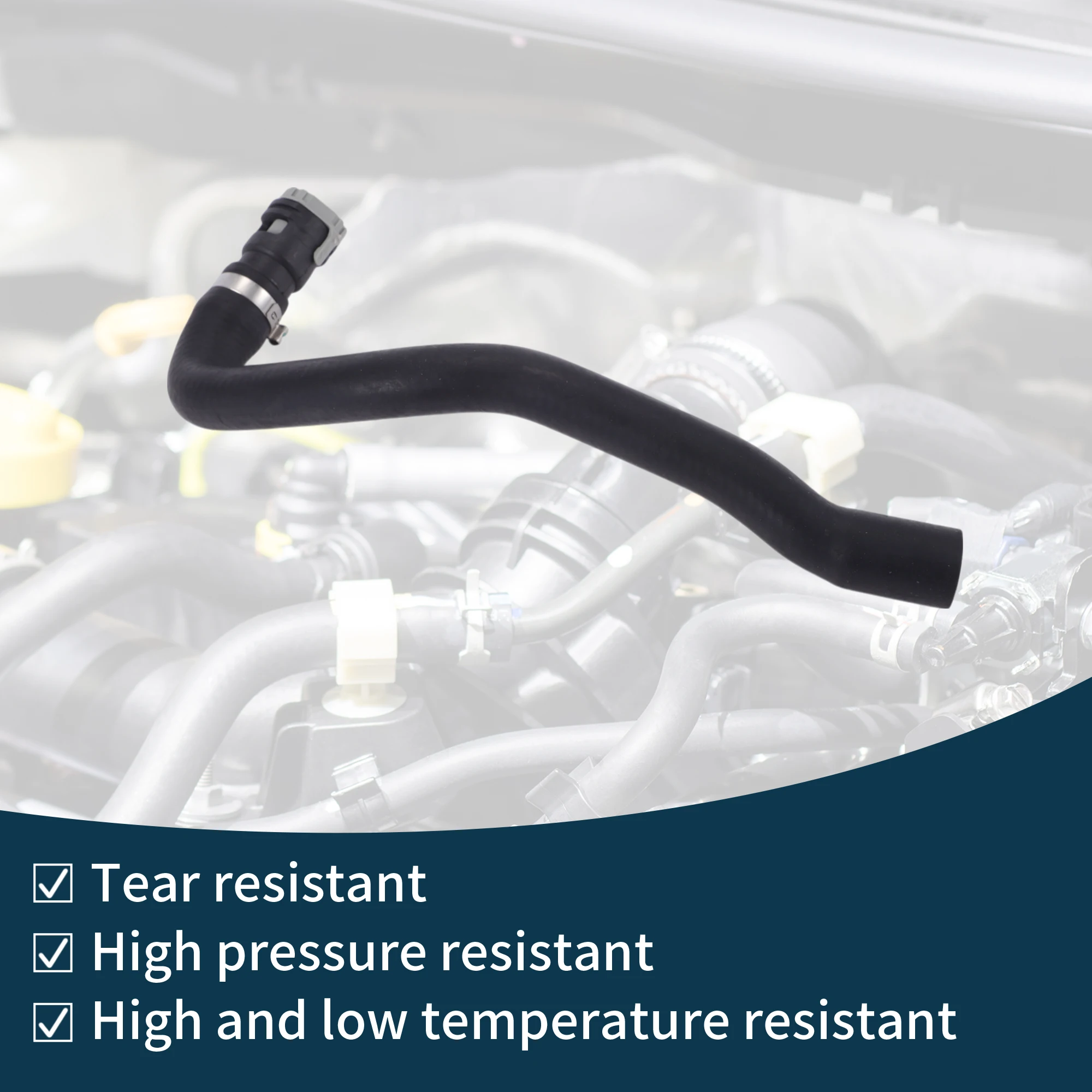 UXCELL خرطوم المبرد سخان خرطوم رقم LR006144 لاند روفر لرينج روفر إيفوك 2013 أنبوب تبريد سائل مطاطي أسود 1 قطعة