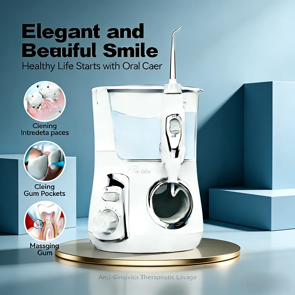 

Электрический многофункциональный ирригатор для полости рта 800 мл, 10 уровней интенсивности, 5 насадок, для эффективного уменьшения неприятного запаха изо рта
