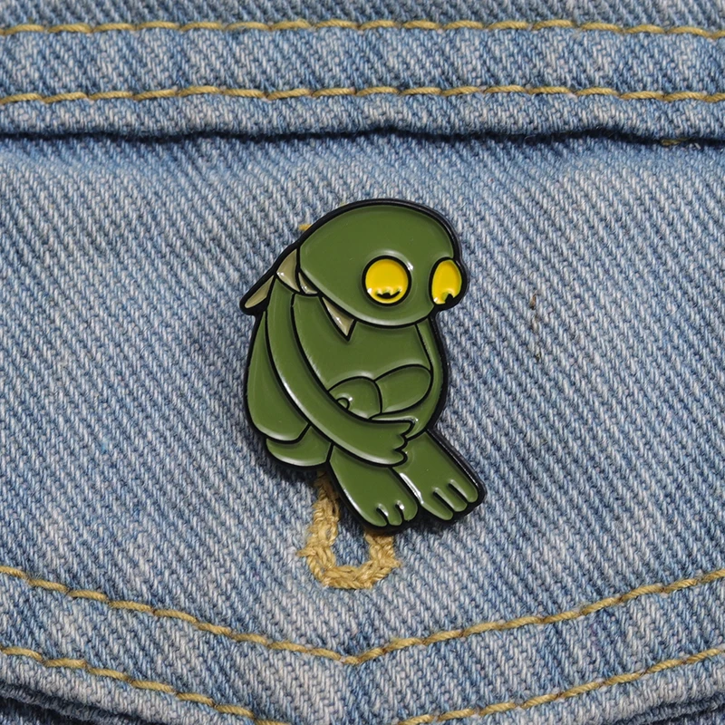 Sad Frog Turtle Enamel Pins Custom Cartoon Depressed Animals Brooches Lapel Badges Jewelry Accessory Gift For Kids Friends