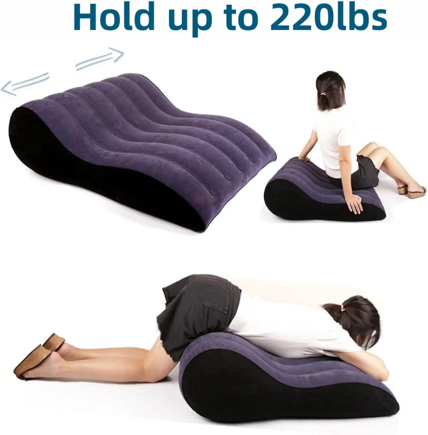 Multifunctional Inflatable Pillow Body Pillow Lumbar Yoga Pillow Travel Positions Support Air Cushion Triangular Pillow