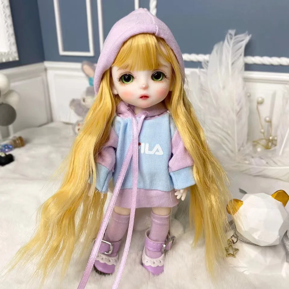 

BJD 1/8 Doll 18CM Clothes Fashion Clothes Soft Hair Dress Up Girl Toys Birthday Gift Doll Clothes Doll Accessory