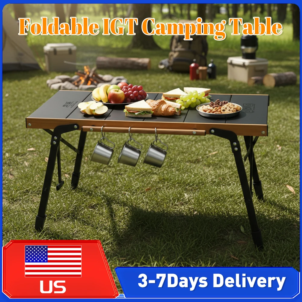 

Комбинированный стол IGT с сумкой для хранения, алюминиевый походный стол IGT для барбекю, приготовления пищи на природе, путешествий и пикников