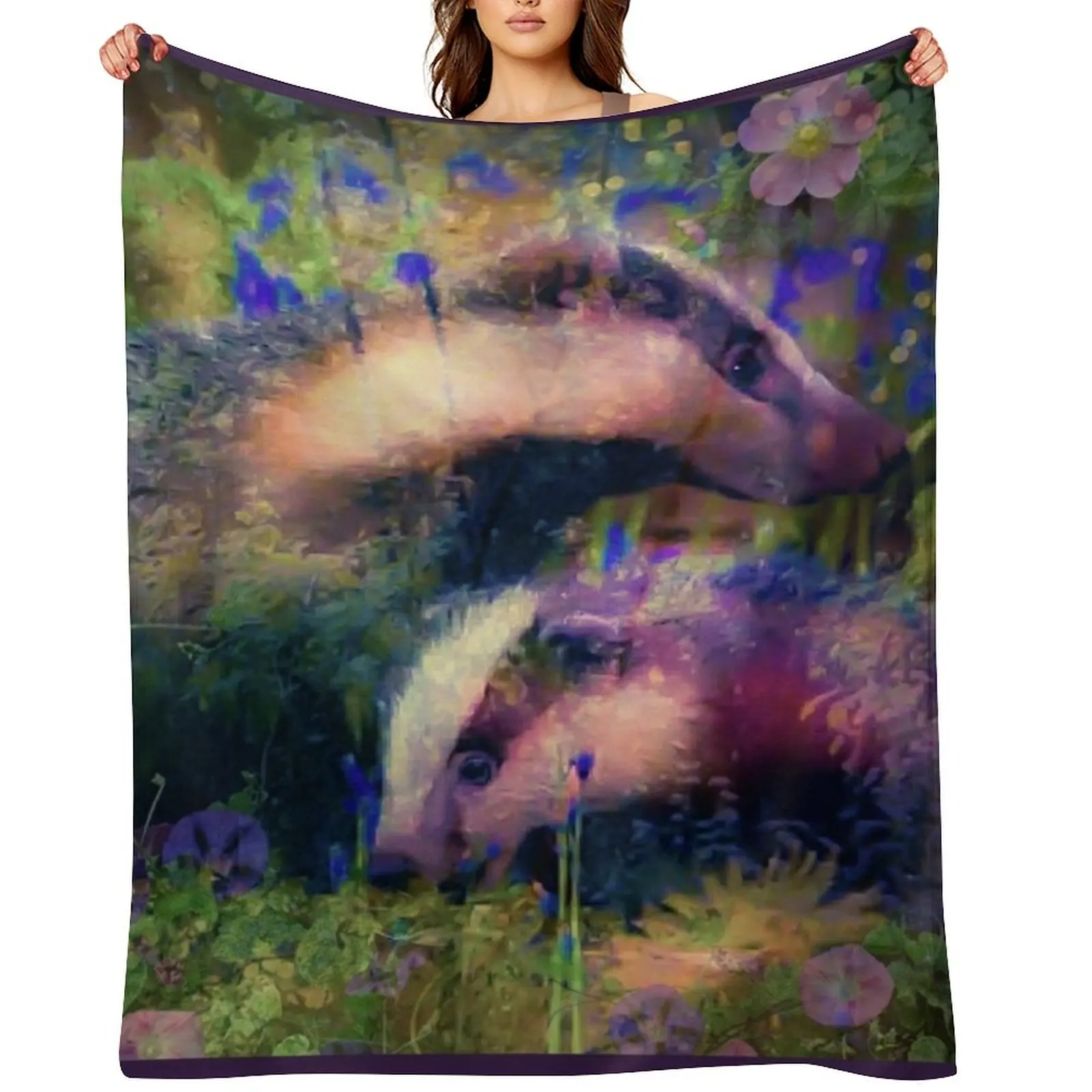 

Mother Keeps Watch Throw Blanket Tourist Flannel Fabric Travel funny gift Blankets