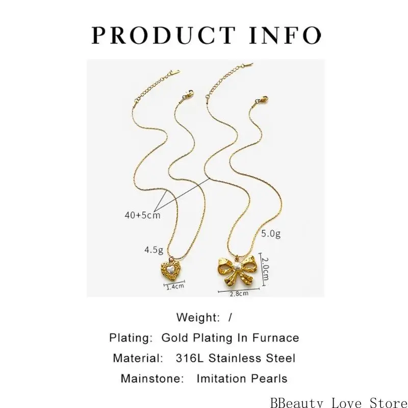 سلسلة الترقوة مجوهرات القوس/قلادة القلب مزخرفة قلادة ضبط #6