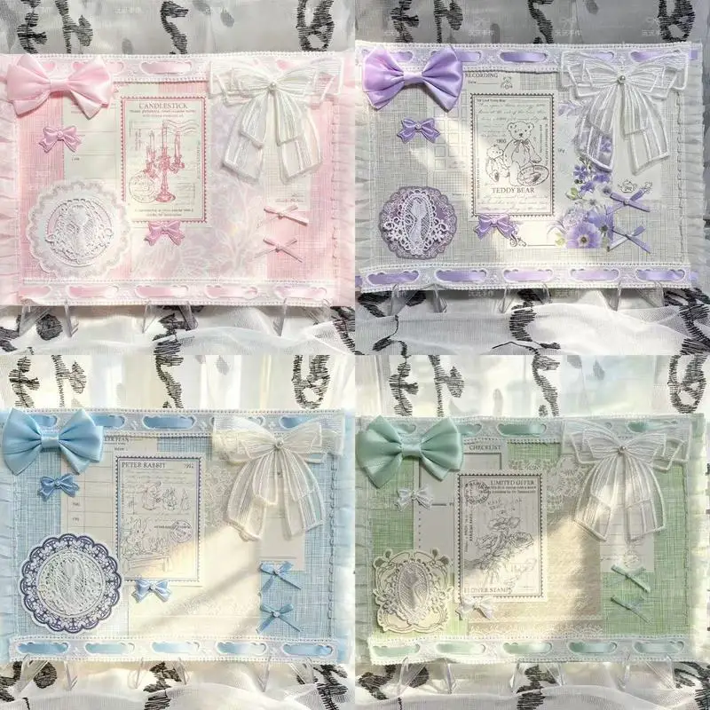 Lace Ribbon Ita Board Pin Display Mat Handmade DIY Badge Photocard Backdrop Prop for ItaBag Decoration  accessories