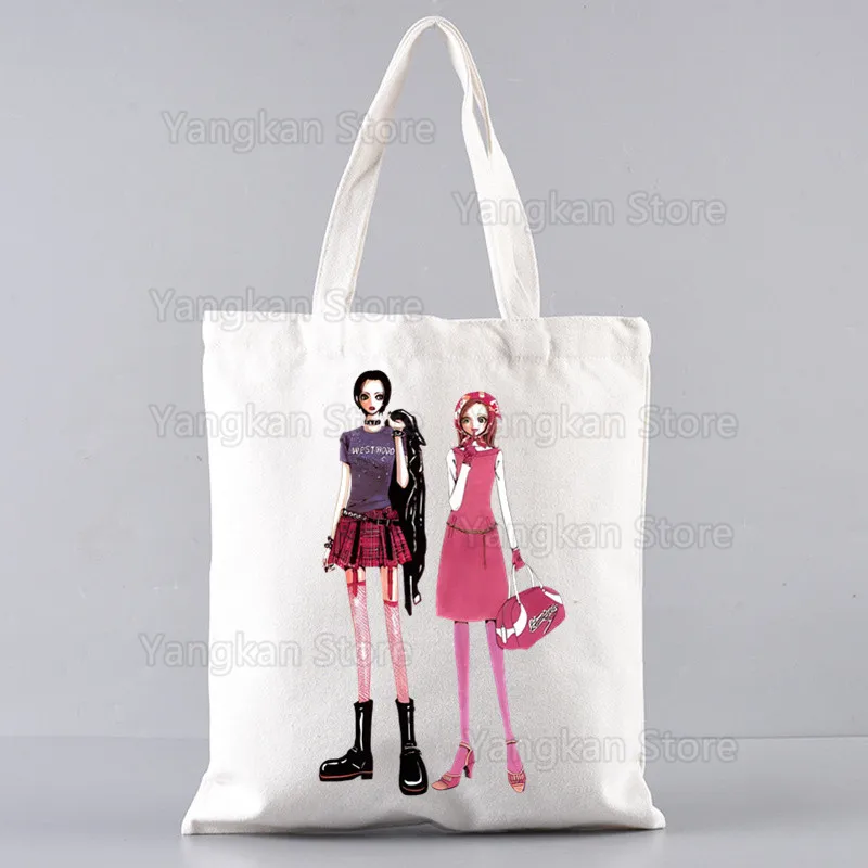 نانا أنيمي قماش حمل الحقائب للسيدات حقائب اليد Kawaii لطيف بولسا حقيبة كتف التسوق المحمولة