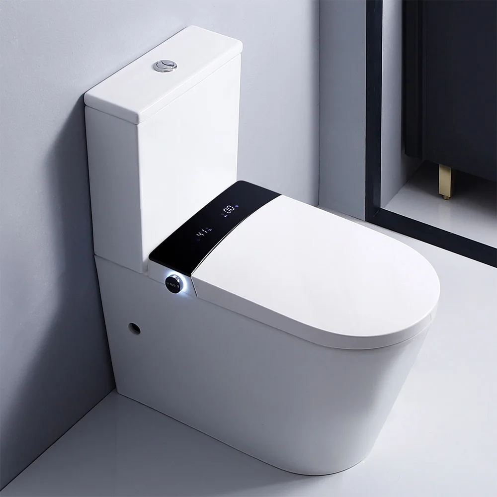 CE Two Piece Self-cleaning Bathroom Electronic Bidet Automatic WC Intelligent Smart Toilet with Instant Water Seat Heated
