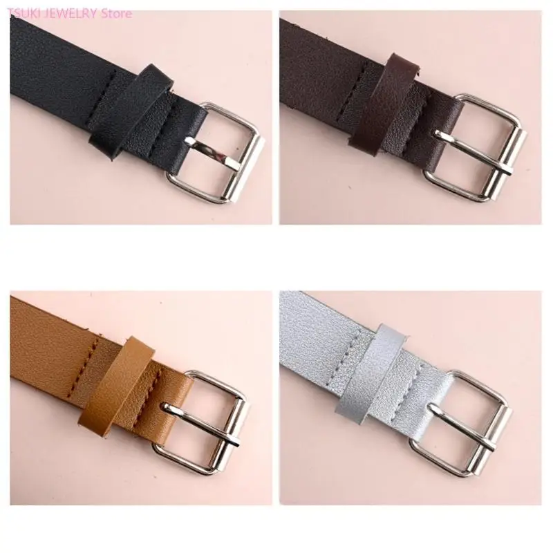 62KE Leather Sleeve Accessories with Metal Clasps for Jacket Sleeves