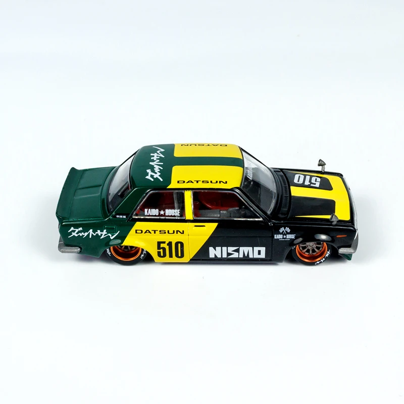 MINIGT 1/64 Datsun 스트리트 510 레이싱 V2 합금 장난감 자동차, 다이캐스트 금속 모델 선물