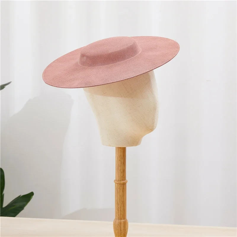 

Wholesale Multi-color DIy Hat Base with Ribbon 33Cm Flat Ferdora Hat Accessories Women Elegant Handmade DIY Fascinator Hat Base