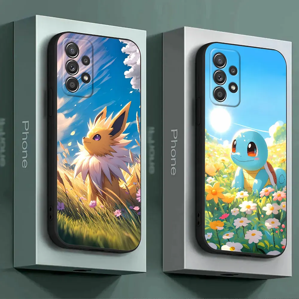 Pikachu Eevee Sunlight Pokemon Anime Phone Case For Samsung Galaxy A16 A15 A25 A24 A23 A22 A21S A20s A13 A05S A04 A03 A14 Cover