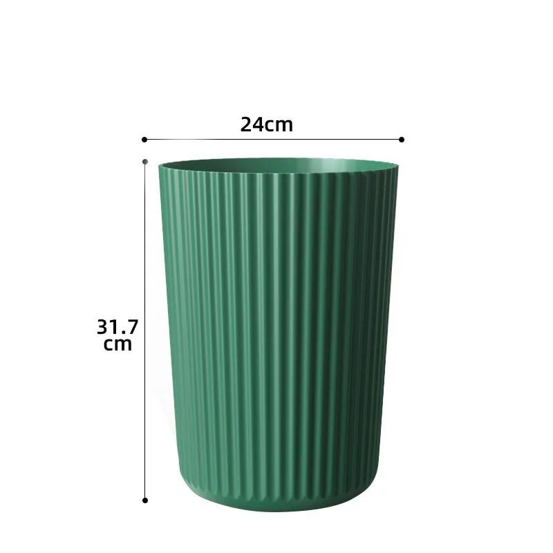 

D * Household Simple Round Trash Can Living Room Bedroom Modern F Creative White Uncovered Kitchen Size Plastic
