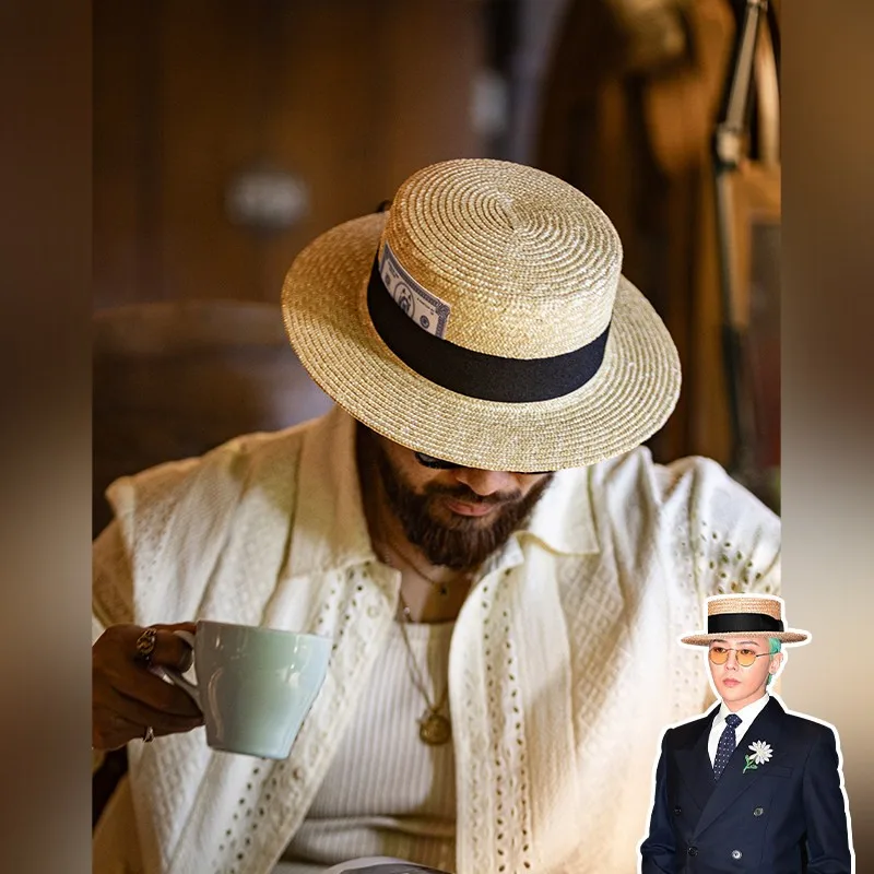 old-money-flat-top-straw-hat-for-men-summer-woven-sun-hat-adjustable-breathable-panama-boater-cap-for-vacation-outdoor-beach