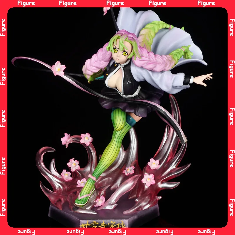 

22cm Anime Demon Slayer Kanroji Mitsuri Anime Girl Figure Model Gk Statue Boys Collection Decoration Ornament Toys Festival Gift