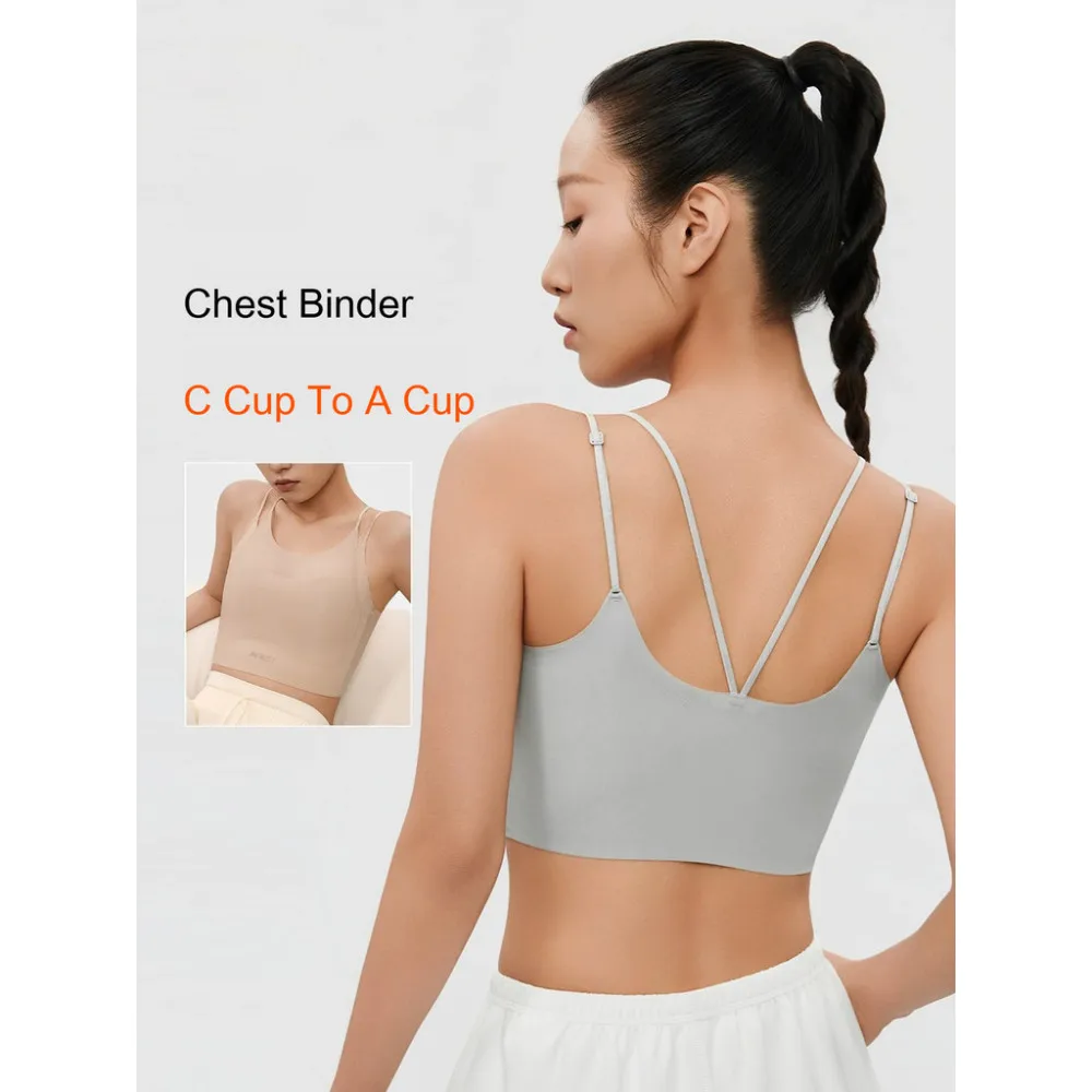 JANEST Invisible Binder Chest Breathable Adjustable Shoulder Strap Binder High Compression Chest Binder with Sexy Back Detailing