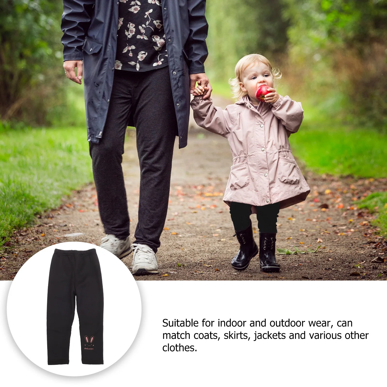 

Thermal Warm Leggings Girls Thick Fleece Lined Pants Cozy Elastic Winter Kids Clothing Warm Pants for Outdoor Indoor Wear