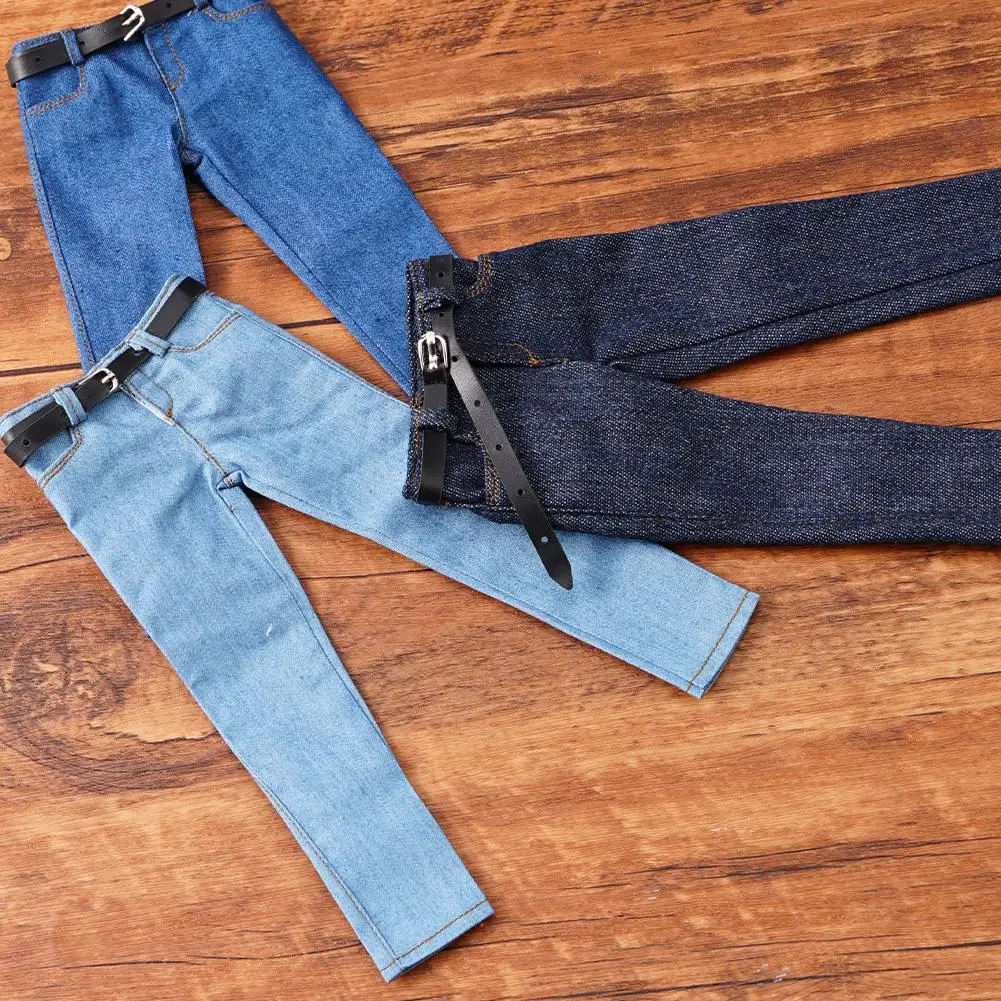 

1/6 Scale Male Slim Fit Jeans With Belt For Action Figures Trendy Doll Clothing Accessory For Collectors And Hobbyists