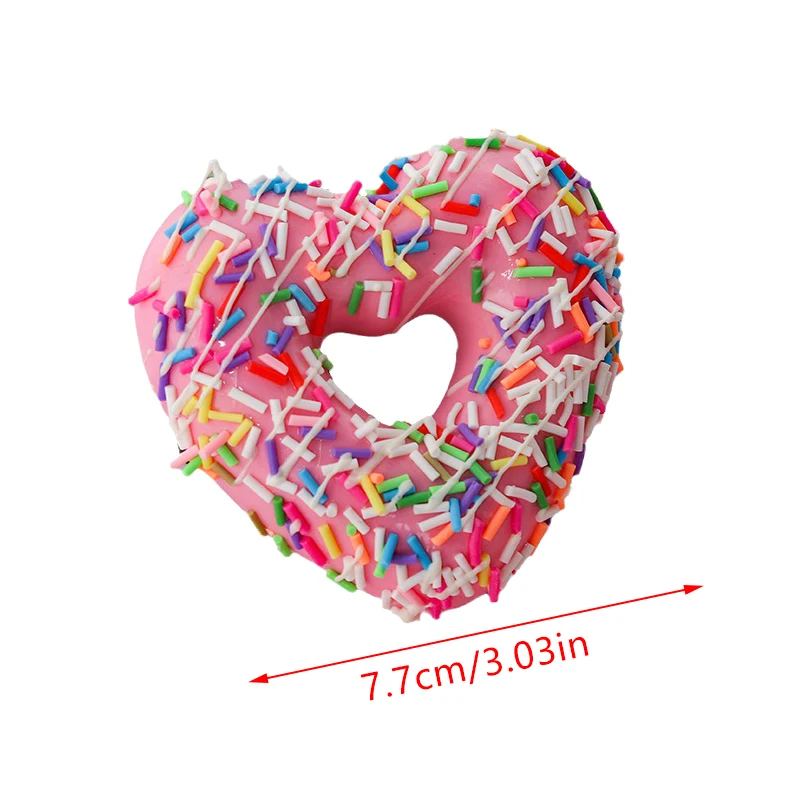 6 pçs/set 3d coração donuts conjuntos de ímãs de geladeira simulação comida geladeira adesivos magnéticos decoração para casa escritório mensagem cozinha