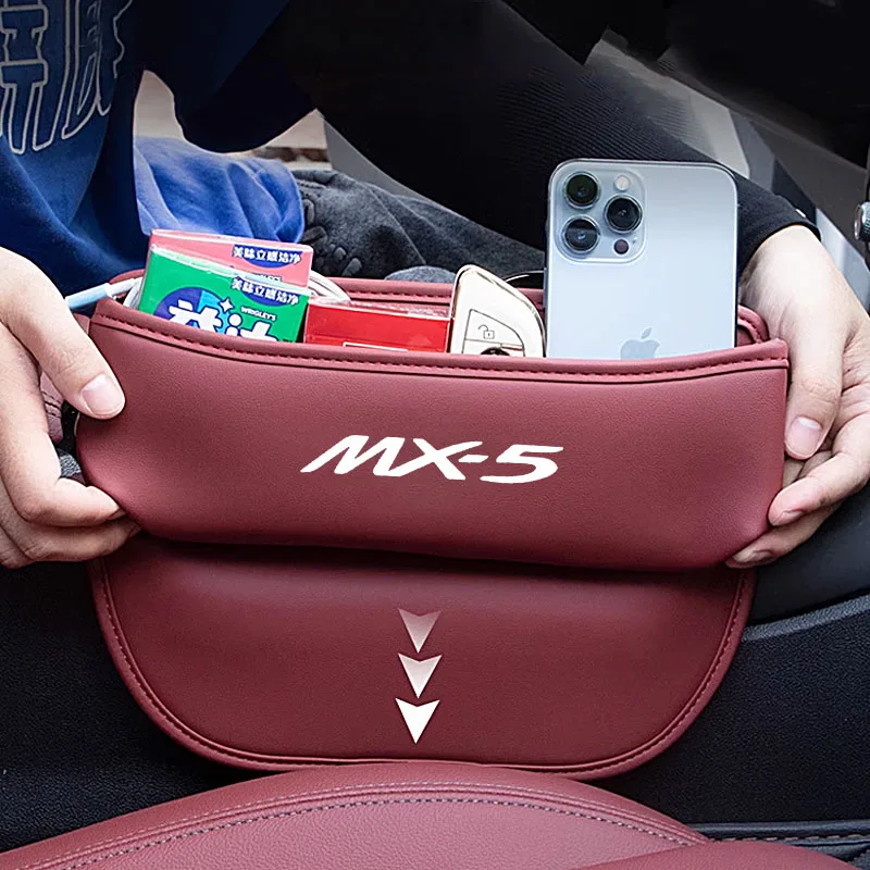 レザーカーシートオーガナイザー,カーシート収納ボックス,mazda MX-5 miata na nb ND nd 1990-2019 2020 2021 2022 2023