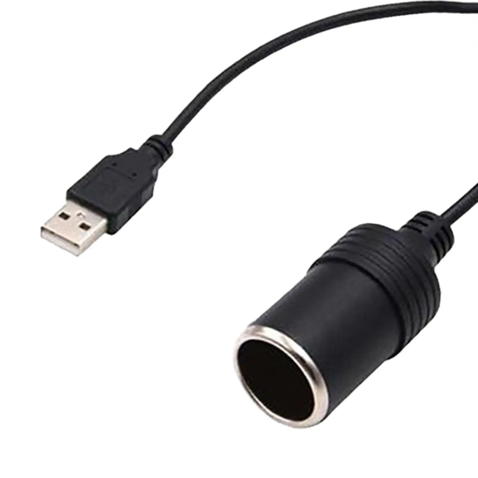 5V USB A to 12V Car Cigarette Lighter Converter Cable for GPS Camera