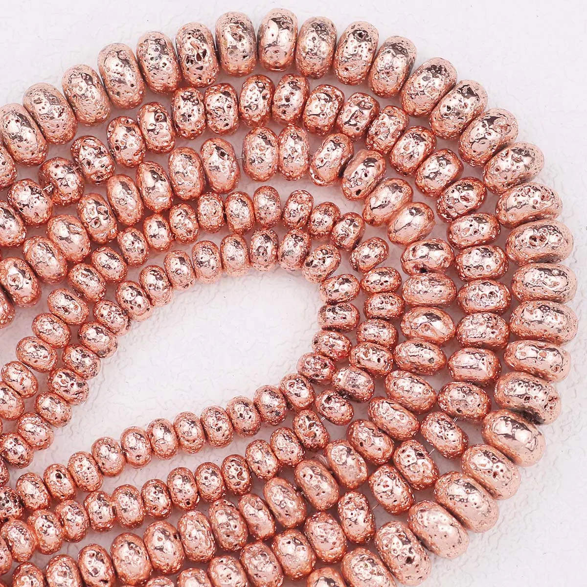 6/8/10MM 84 stücke Rose Farbe Natürliche Vulkang Lava Stein Lose Perlen Runde Spacer für Schmuck Machen halskette Armband Zubehör