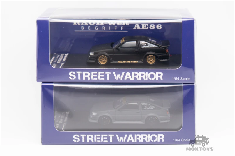 STREET W64PON SW 1:64 RWB AE86 Matte Black / Cement Gray Diecast Model Car