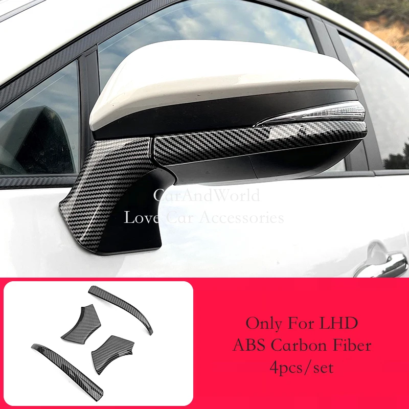 For Toyota Harrier Venza XU80 LHD&RHD 2020-2022 Door Rear View Mirror Cover Rearview Trims Carbon Fiber Car Garnish Accessories