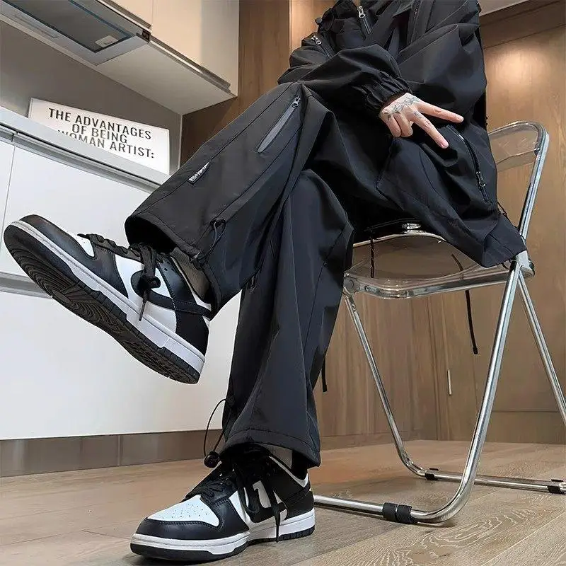 

Мужские повседневные брюки для активного отдыха, ветрозащитные, водонепроницаемые, прямого кроя, спортивные, осенне-зимние, из полиэфирного волокна, на молнии, рабочая одежда