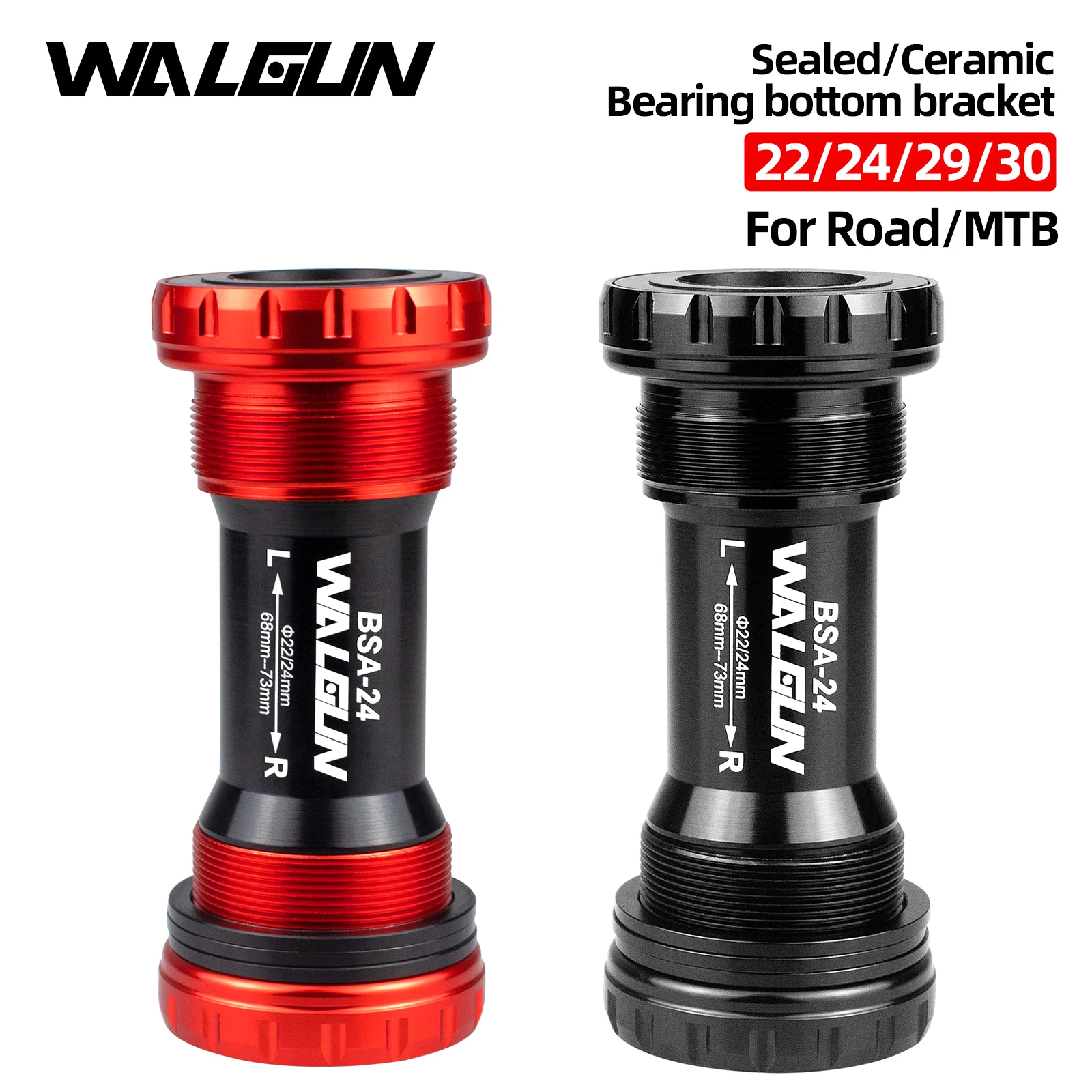 Walgun BSA DUB 29mm BSA 30mm Bike CERAMIC Bearing Bottom bracket 30 68MM-73MM MTB Road Bicycle ULTEGRA XT Bottom Brackets Parts