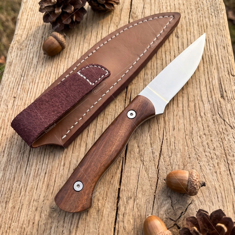 高品質のポータブル実用的なストレートナイフ木製ハンドルキャン - Bushcraft Knife Fixed のレビューと価格