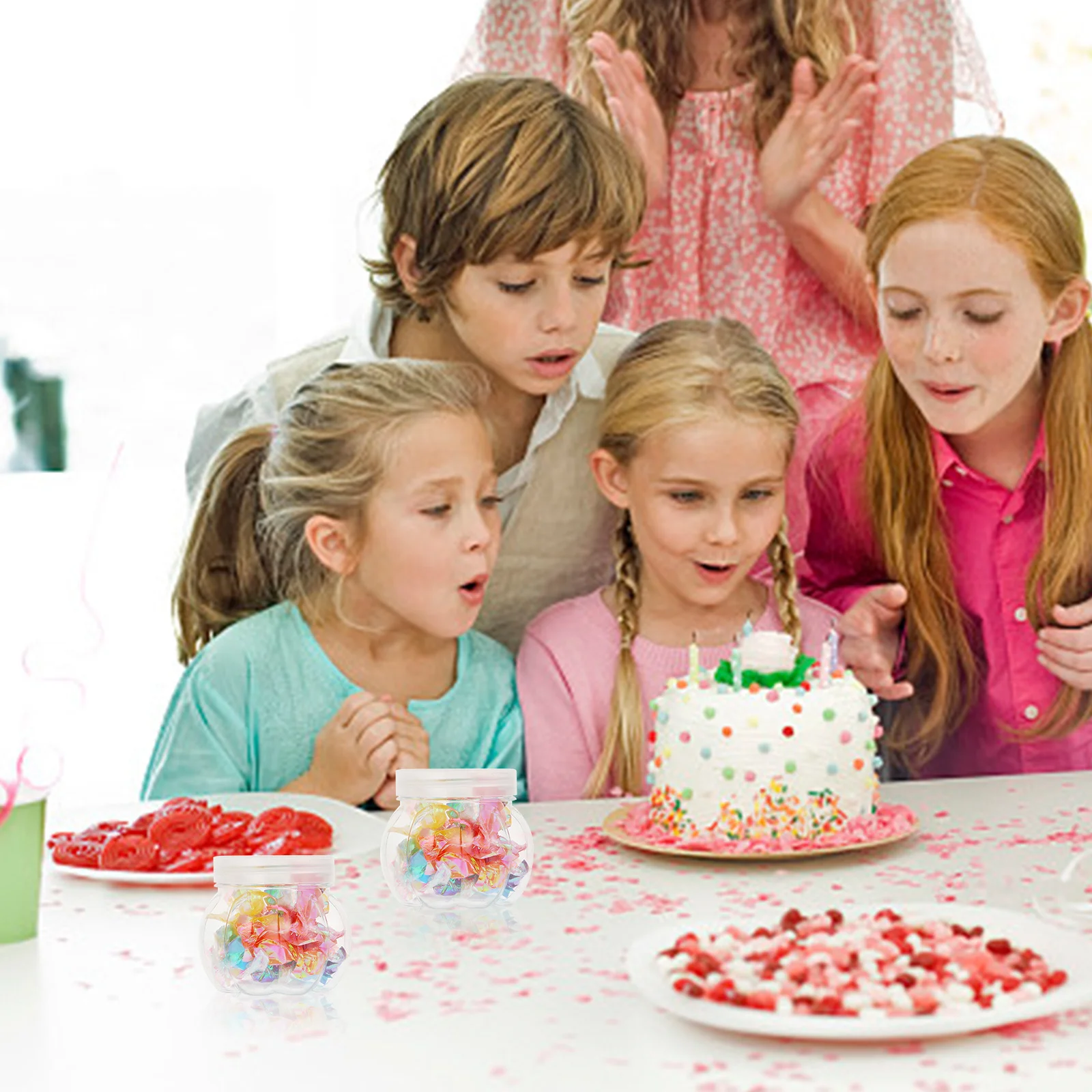 

12pcs Pumpkin Candy Jars Transparent Storage Containers For Wedding Party Snacks Gift Wrapping Holder Festival Props Mini