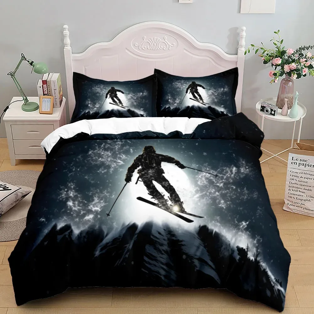 

Mountain Ski Extreme Duvet Cover Set UK Single Double Queen US Twin Full King Size Pkm Bed Linen Set