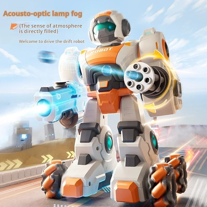 kawaii 26cm cool sound light fart spray rc cars,remote control car,fight against launch water bomb rc robot,kids toys,funny gift