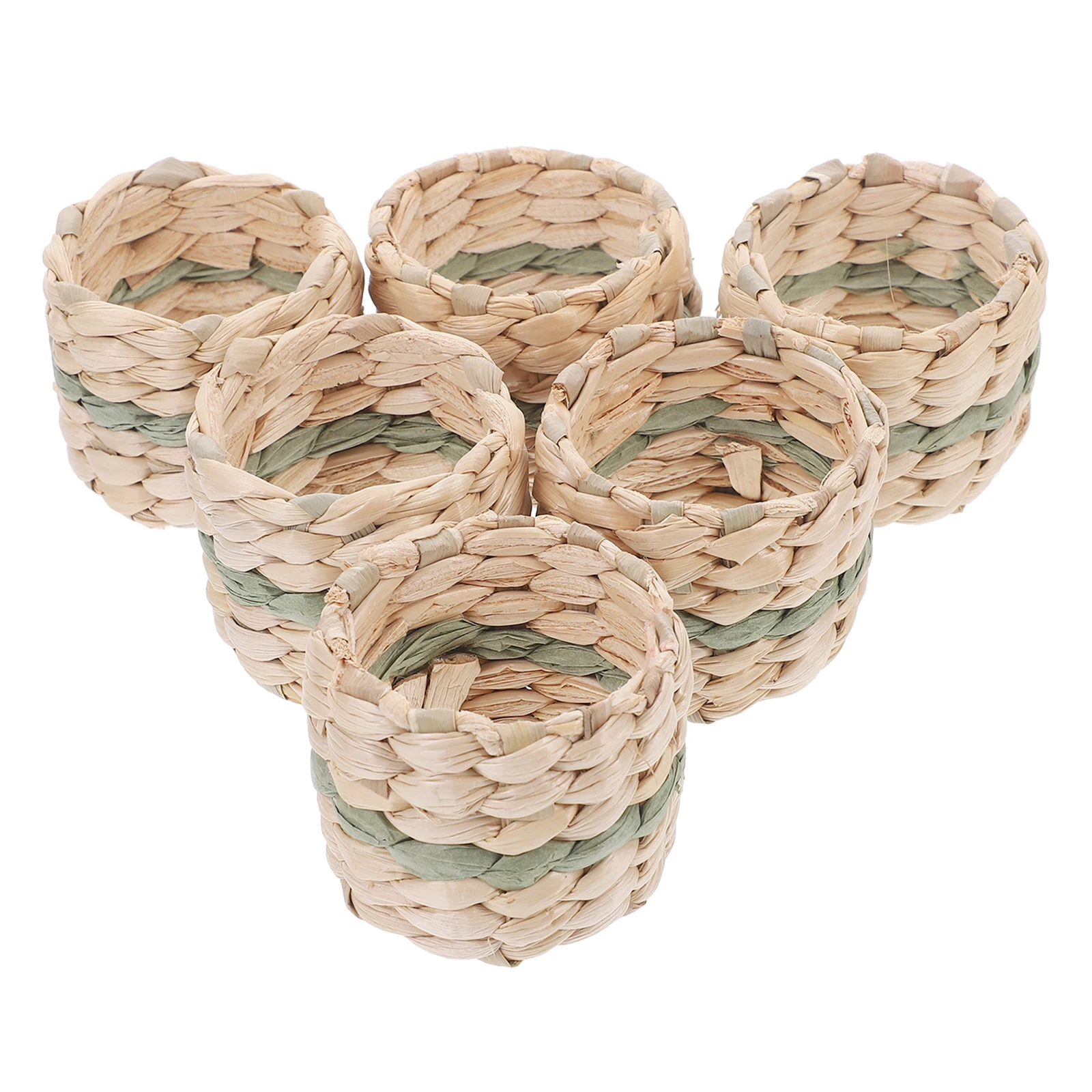 

6Pcs Woven Napkin Rings Rustic Farmhouse Dinner Table Accessories Wedding Banquet Decorative Napkin Holders Serviette Ring