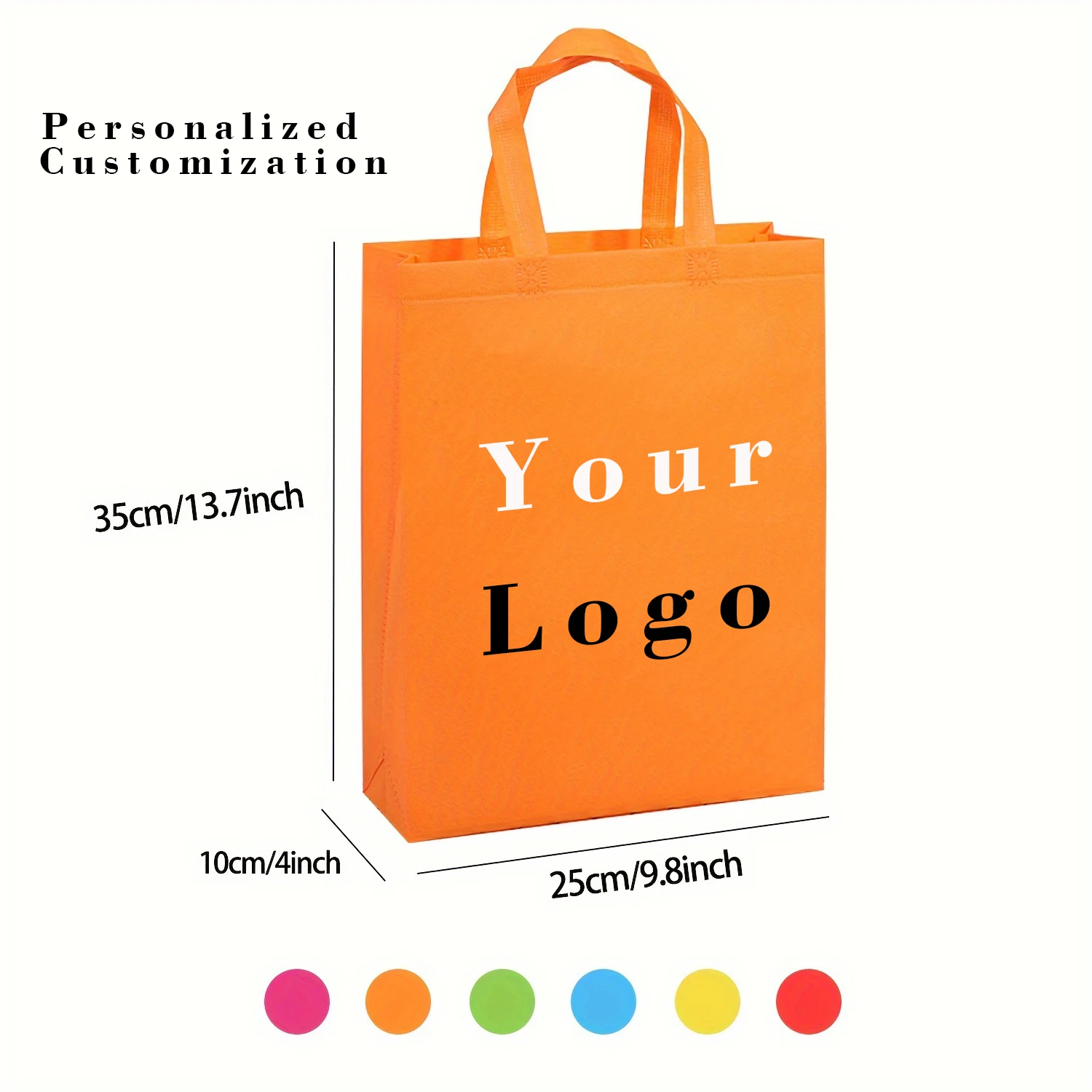 

Customized personalized logo, 50 colorful non-woven gift bags, eco-friendly reusable holiday and party gift bags