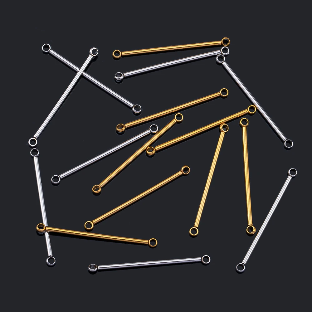 10 Pieces of Stainless Steel Double Ring Connecting Rods for DIY Earrings Necklace Jewelry Making Connector Accessories - view 3