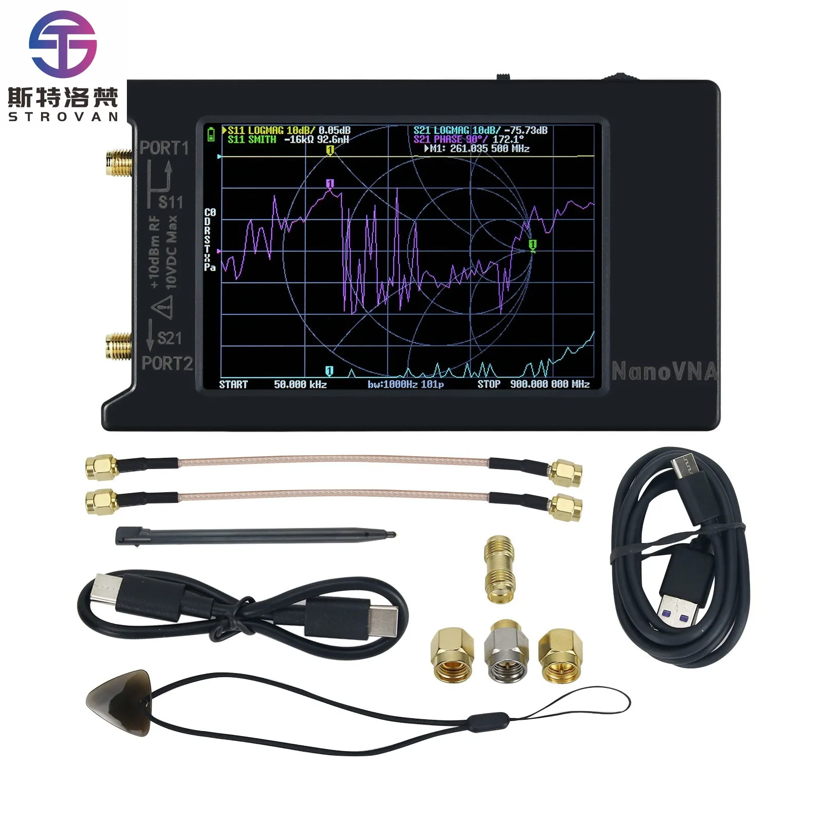 50KHz-1.5GHz Vector Network Analyzer NanoVNA Vector With 4